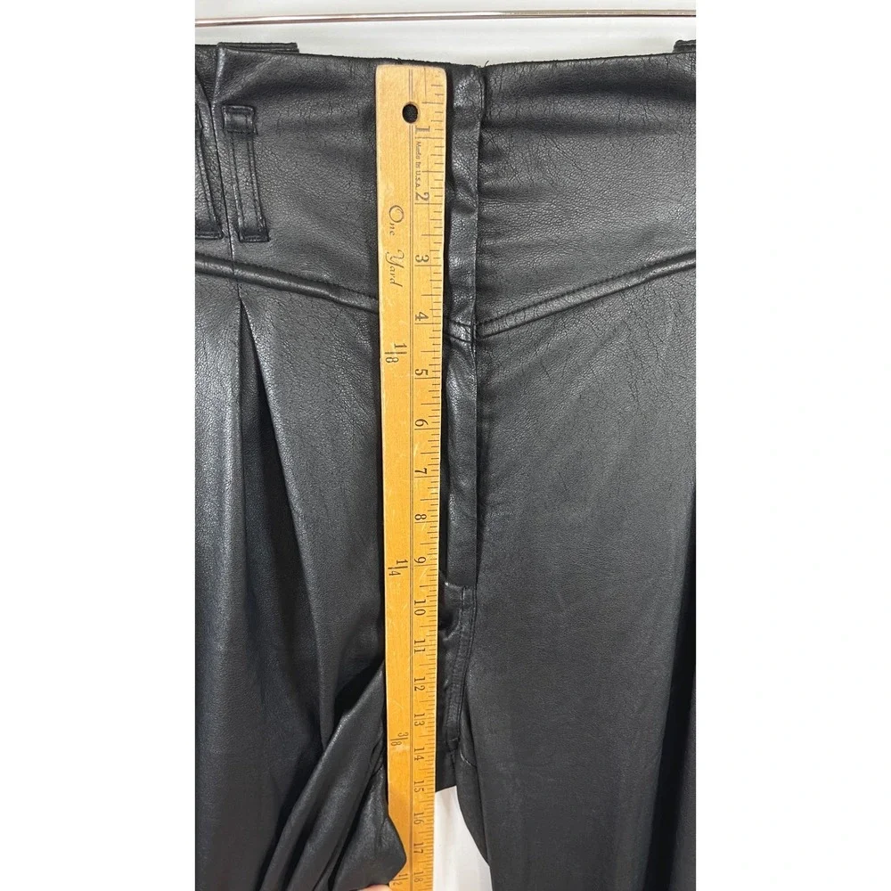For Love & Lemons Faux Leather Tapered Pants M Black Edgy Sleek NO BELT READ*